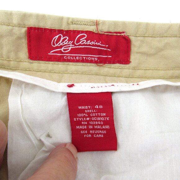 Oleg Cassinni Men's Khaki Flat Front Cargo Pocket Chino Shorts Size 48X8 - Picture 7 of 7